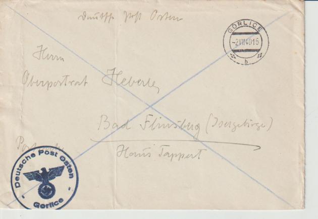 DDP Gorlice 2.VII.40, DS Deutsche Post Osten