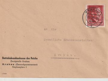 Mi. 78 Krakau 29.11,44, Abs. Betriebskrankenkasse des Reichs