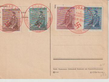 85/88, Prag, SST Führers Geburtstag, 20 IV. 42, auf Vorlagenkarte