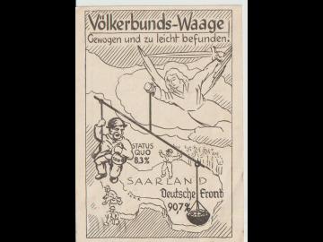 SOK Völkerbunds-Waage, MWS Deutsch die Saar, Saarbrücken 1.3.35, Mi. 566