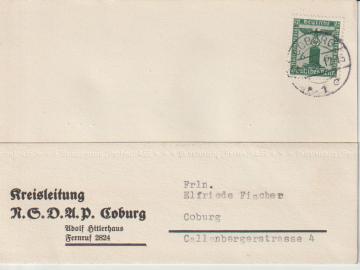 DienstPK Kreisleitung NSDAP Coburg, 14.3.38, Mi. Dienst 148
