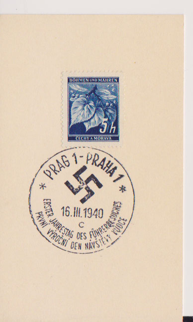 SST Prag 16.III.40, Erster Jahrestag des Führer-Besuches