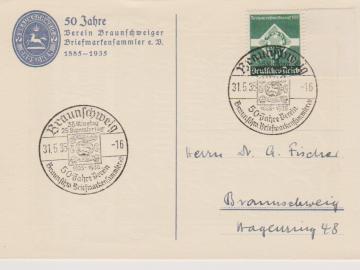SST Braunschweig 31.5.35, 50 Jahre Braunschweiger Briefmarkensammler, Mi. 571